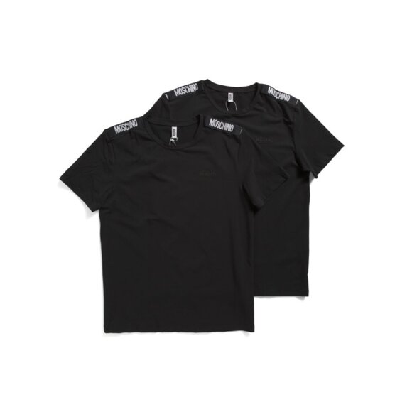 MOSCHINO Black Men's 2pk Tee Shirts With Shoulder Taping